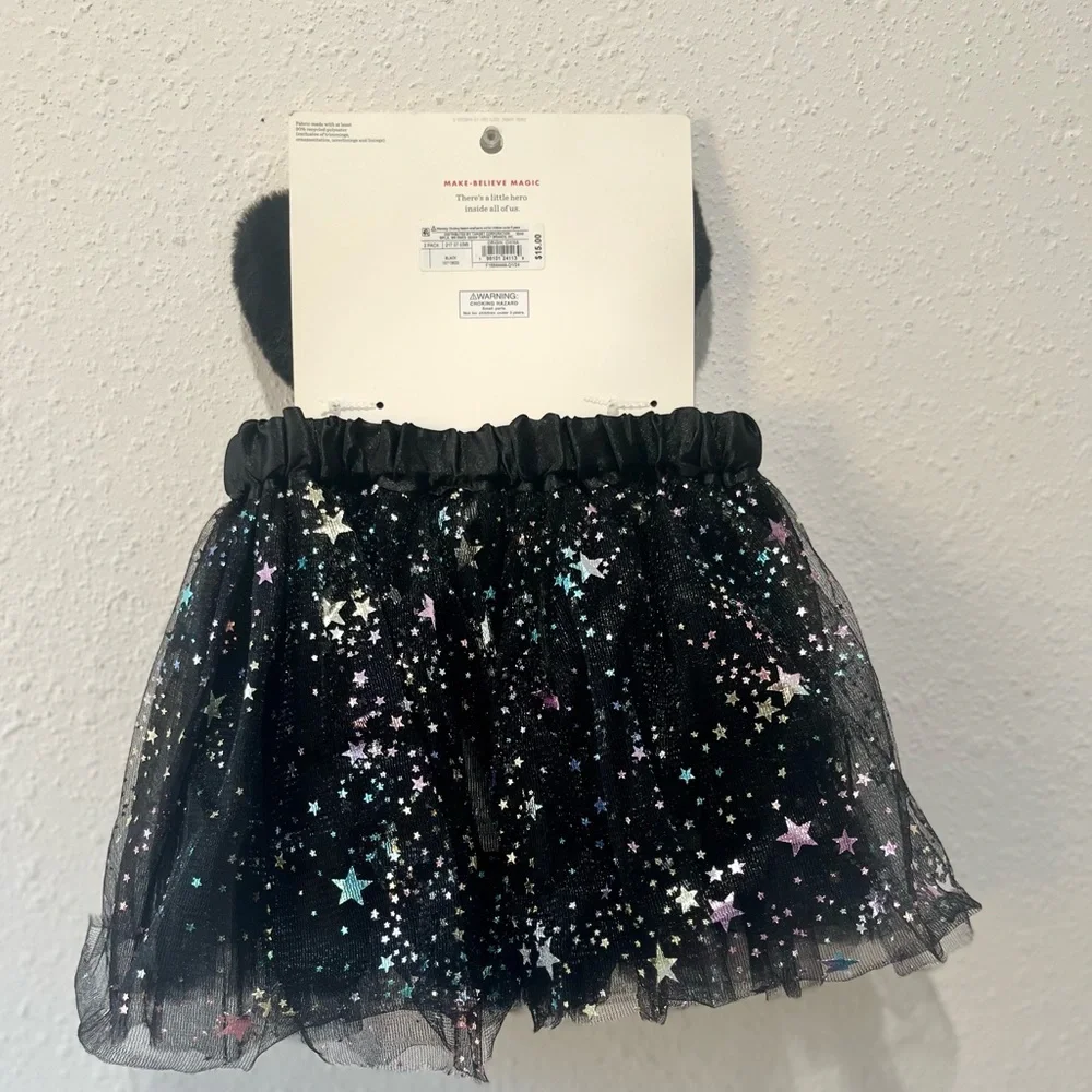 Cat & Jack Black Starry Tulle Skirt with Cat Ears